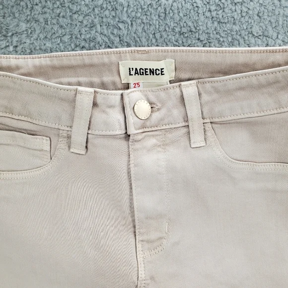 L'AGENCE Marguerite Skinny High Rise Jeans Biscuit - Picture 4 of 13